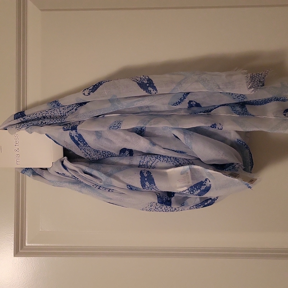 Mila & Tess Blue and White Starfish Scarf